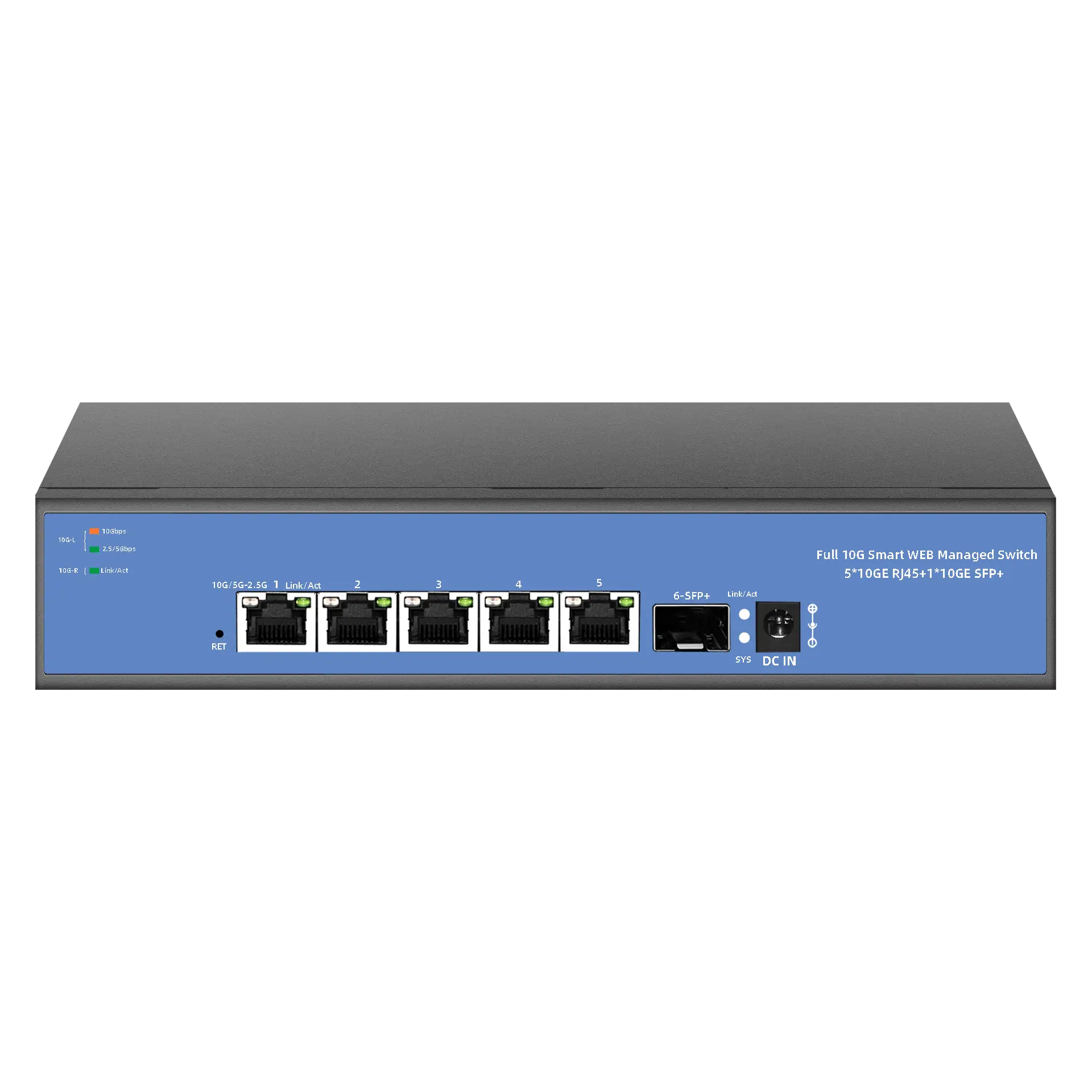 5 port ten gigabit smart web Network Switch 1x10G SFP+ 5X10G RJ45