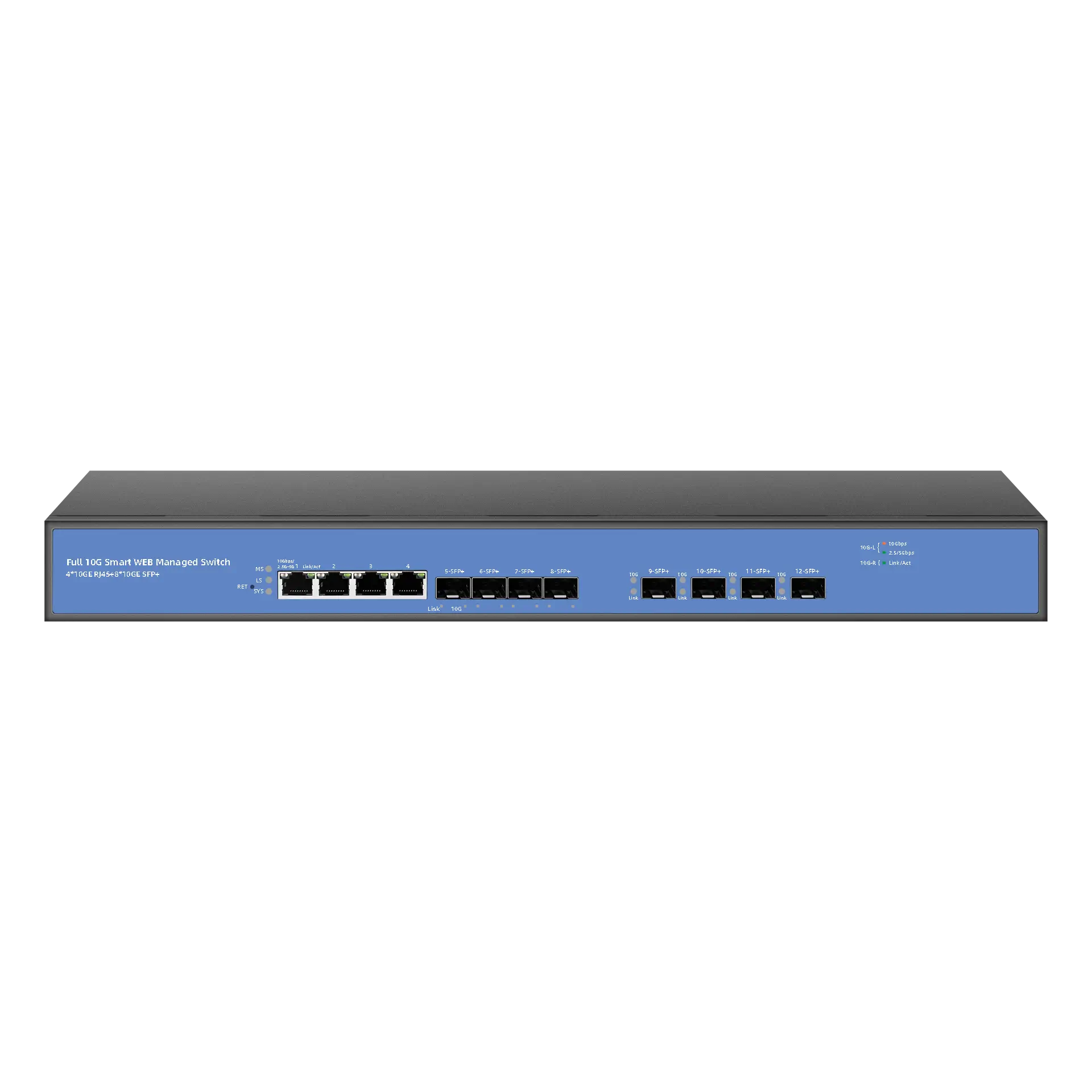 12 port 10 gigabit smart web Ethernet Switch 8x10G SFP+ 4X10G RJ45