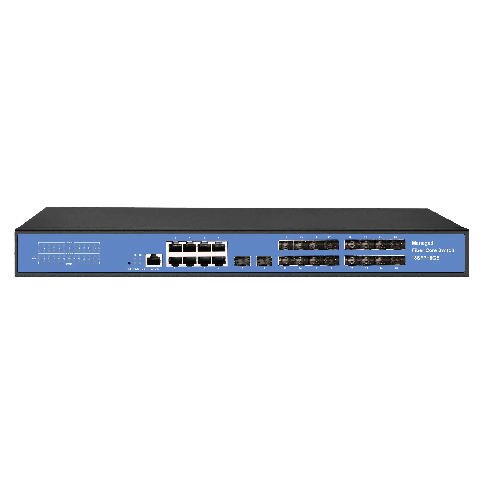 L2 Managed Ethernet Network Switch, X1550-18S8T, 18x1G SFP, 8x10/100/1000M RJ45