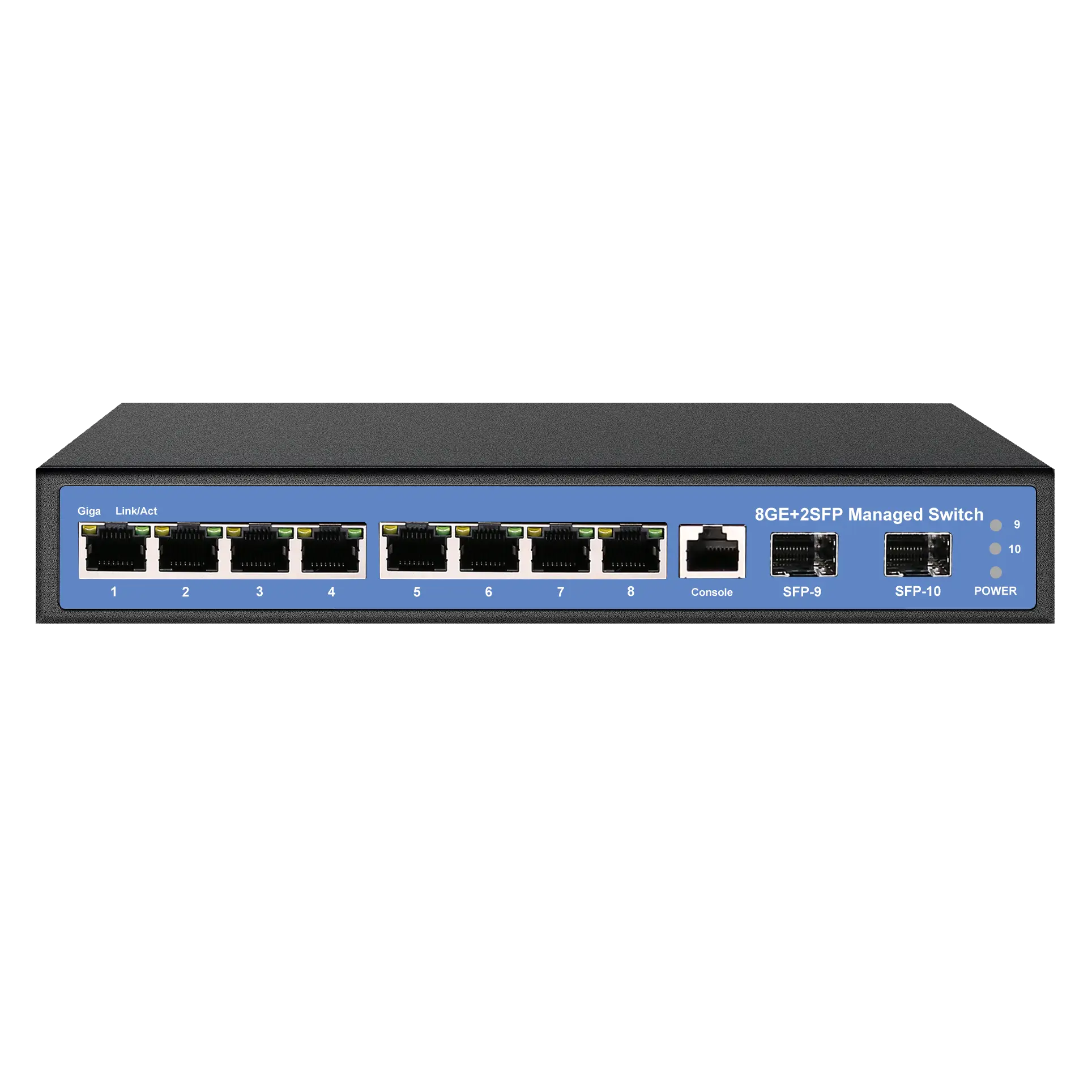 L2 Managed Ethernet Network Switch, X1550-8T2S-DC, 8x10/100/1000M RJ45, 2x1G SFP