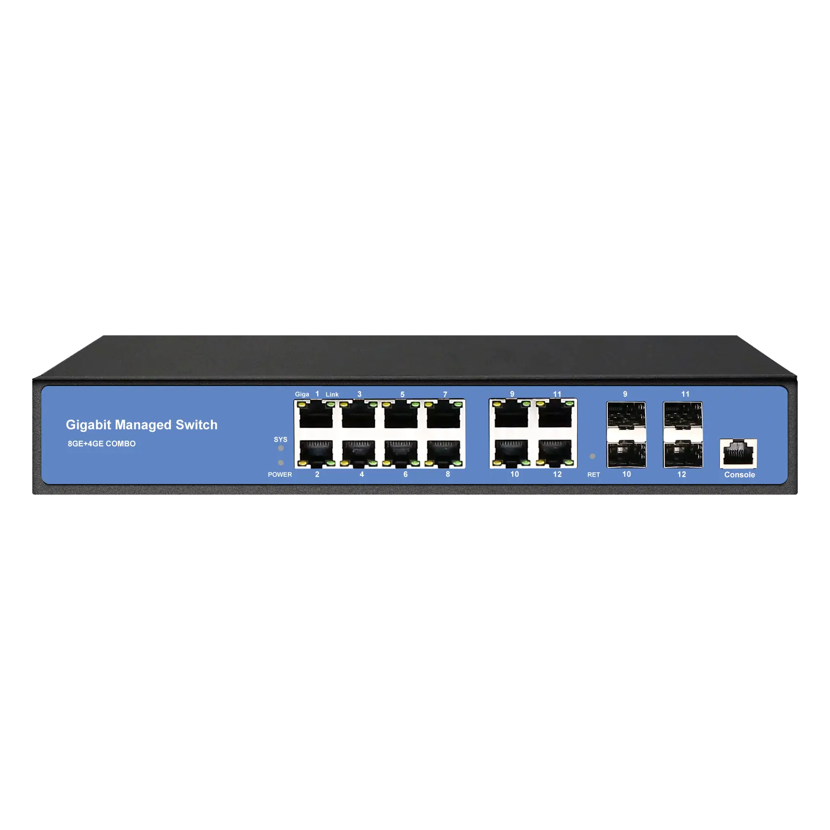 L2 Managed Ethernet Network Switch, X1550-8T4TS, 8x10/100/1000M RJ45, 4x1G Combo