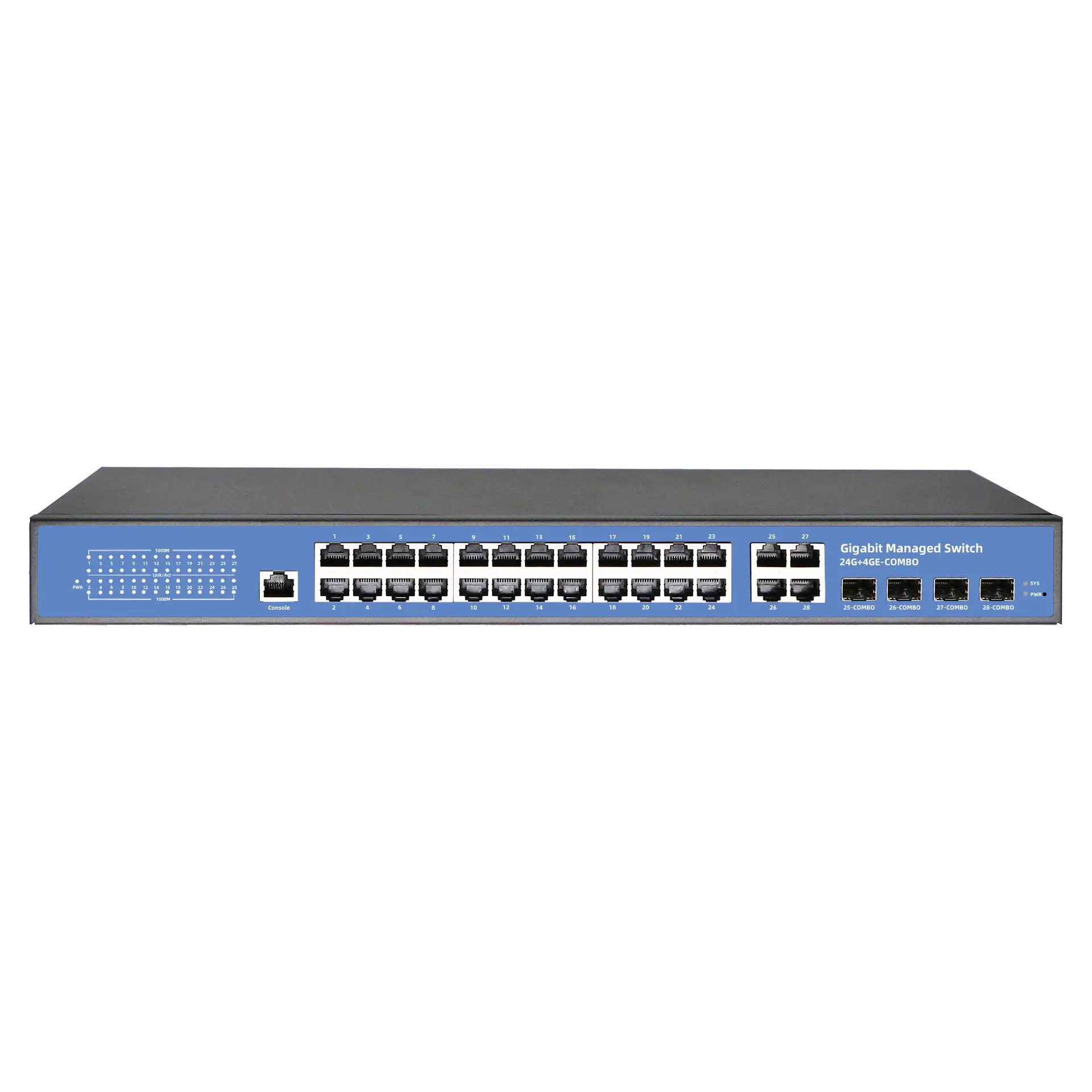 L2 Managed Network Ethernet Switch, X1550-24T4TS, 24x10/100/1000M RJ45, 4x1G COMBO